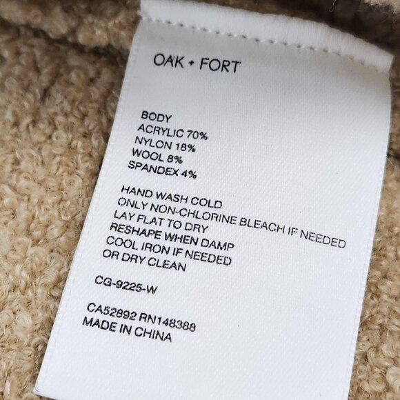 Oak & Fort Large Checkered Cardigan Size MEDIUM Blue Tan - Picture 5 of 8